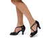 Sandali peep-toe da ballo neri con cinturini incrociati e tacco 8 cm, Ultimi Numeri, SKU w021000416, Immagine 0